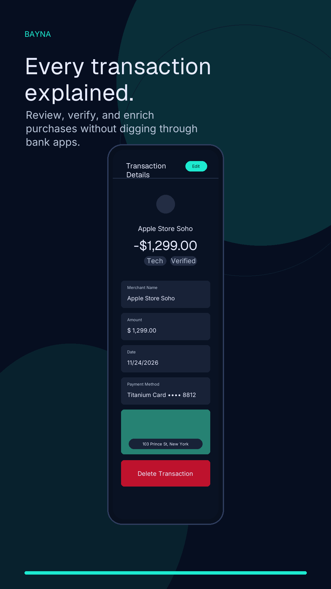 Bayna transaction details screen